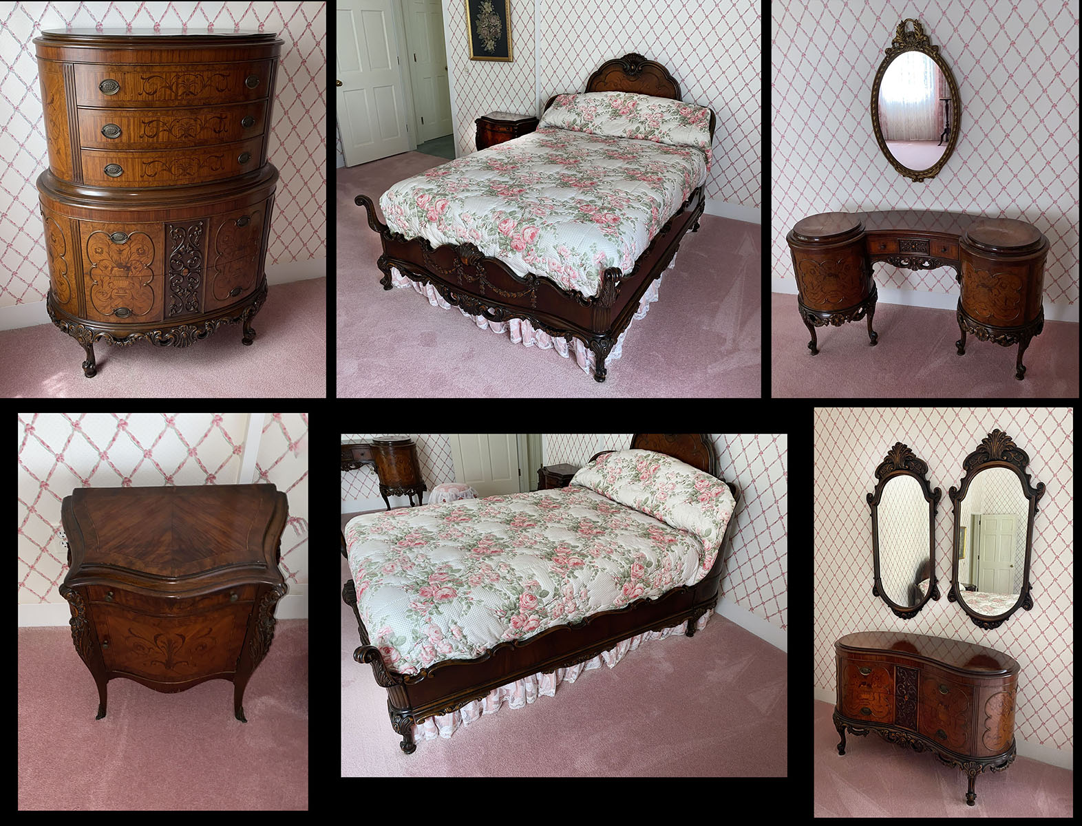 Appraisal: PIECE FRENCH STYLE INLAID BEDROOM SUITE BY ROCKFORD FURNITURE CO