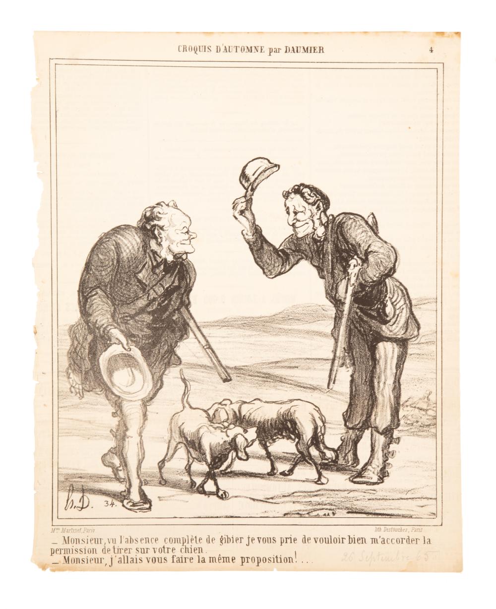 Appraisal: After Honor Daumier French - Monsieur Vu l'Absence lithograph initialed