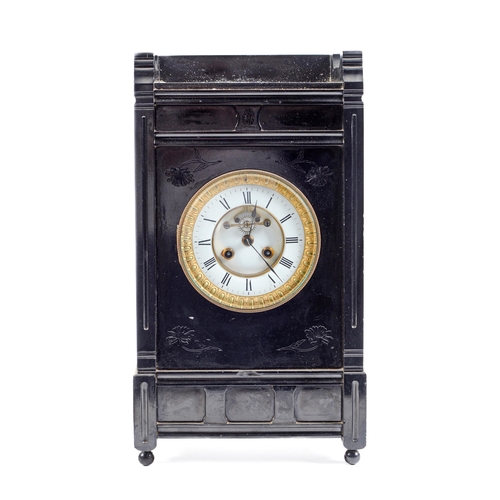 Appraisal: A marmo nero belgio mantel clock late th c the