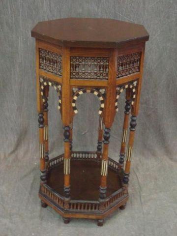 Appraisal: Mediterranean Style Octagonal Table with Mother of Pearl Inlays From