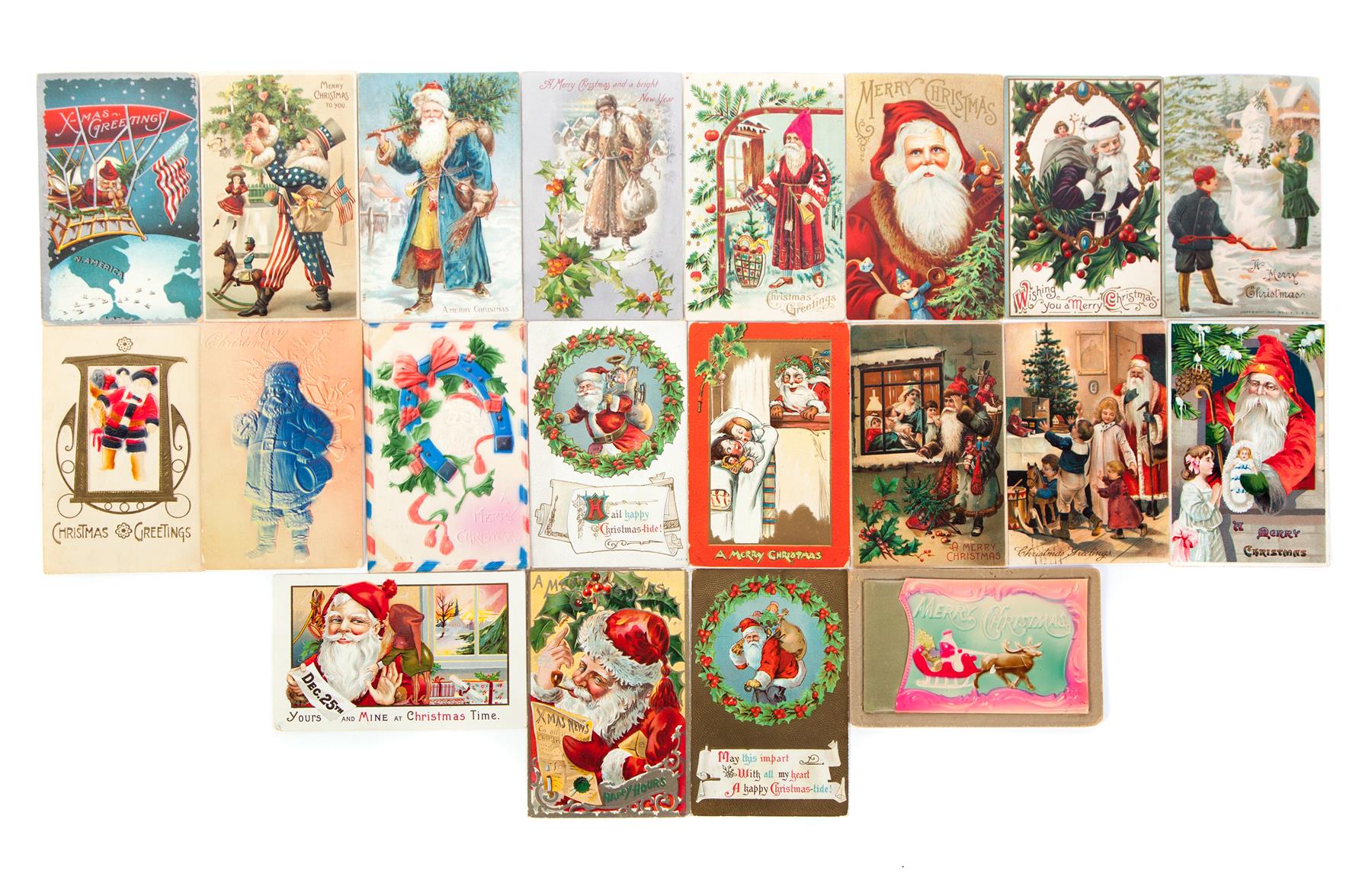 Appraisal: TWENTY CHRISTMAS POSTCARDS American and German late th-early th century