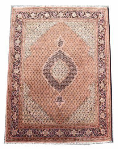 Appraisal: Hand-tied Persian Tabriz wool and silk rug approx ' l