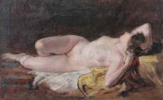 Appraisal: DIOGENE ULYSSE NAPOLEON MAILLART French - RECLINING FEMALE NUDE signed