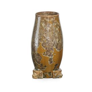 Appraisal: ADELAIDE ROBINEAU Rare vase with Aztec-style feet ADELAIDE ROBINEAU -