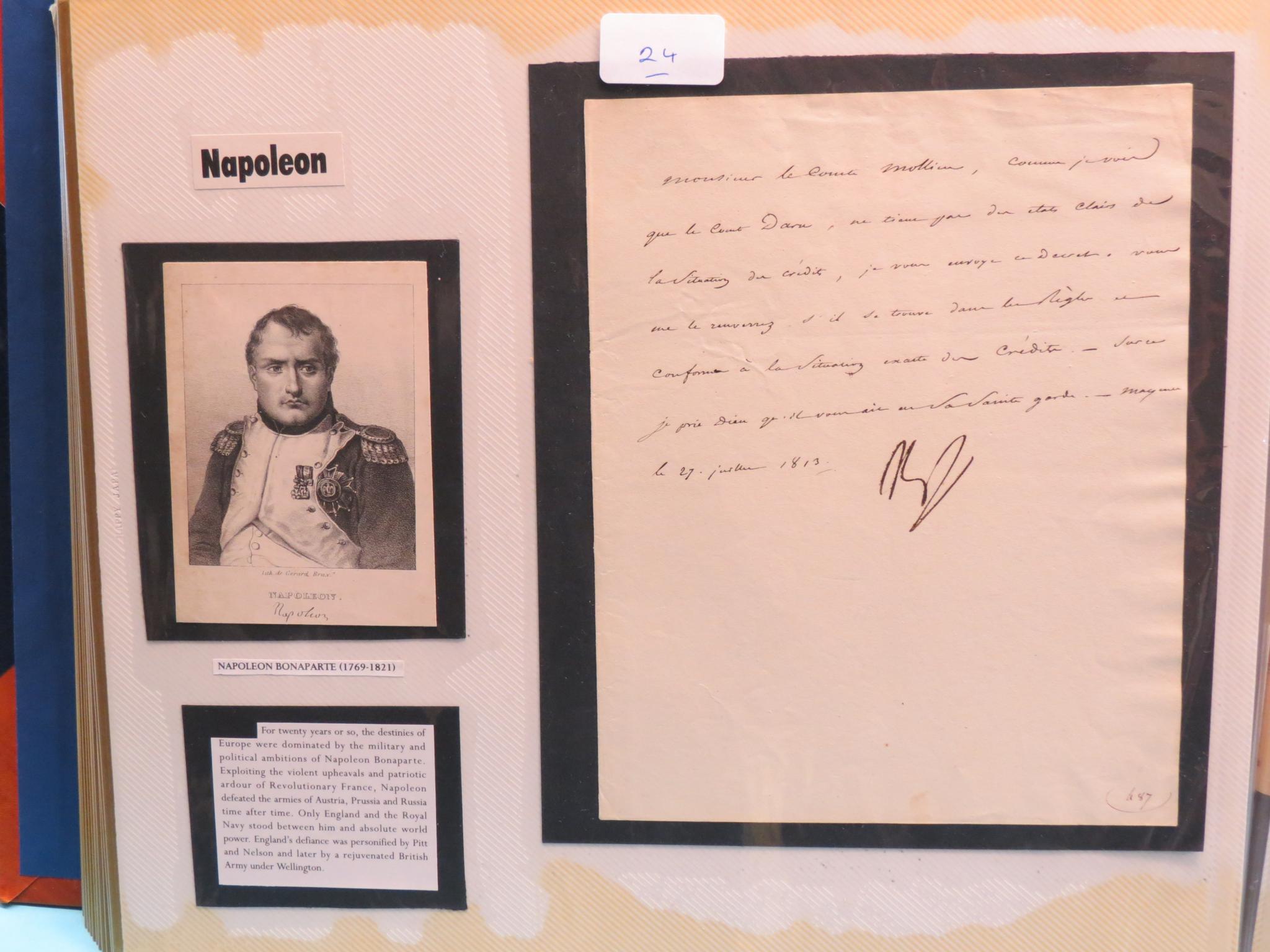 Appraisal: Napoleon Bonaparte - - signed letter to Monsieur le Comte