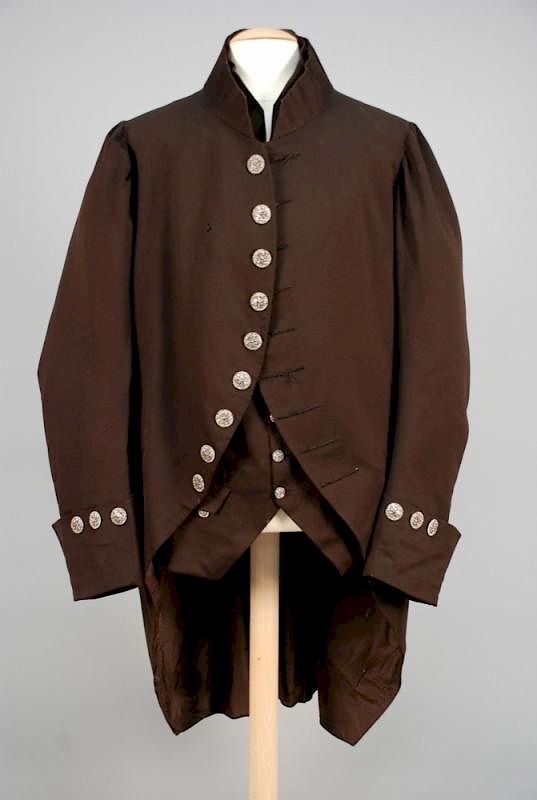 Appraisal: GENTS LARGE SIZE COURT COAT and WAISTCOAT th C Black