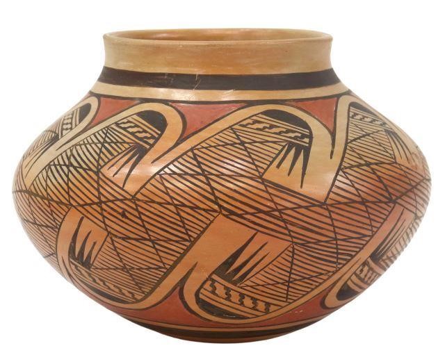 Appraisal: Native American yellowware pottery jar signed Nampeyo Elva Nampeyo Hopi