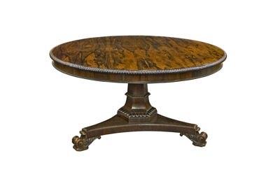 Appraisal: A William IV rosewood circular dining table with knulled borders