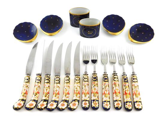 Appraisal: th C Imari palette flatware and accessories including Royal Crown