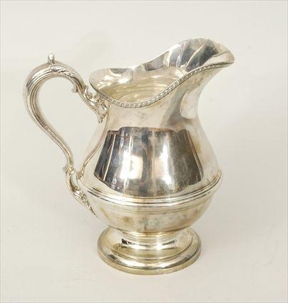 Appraisal: Black Starr Gorham Sterling Silver Water Pitcher Monogrammed in approx