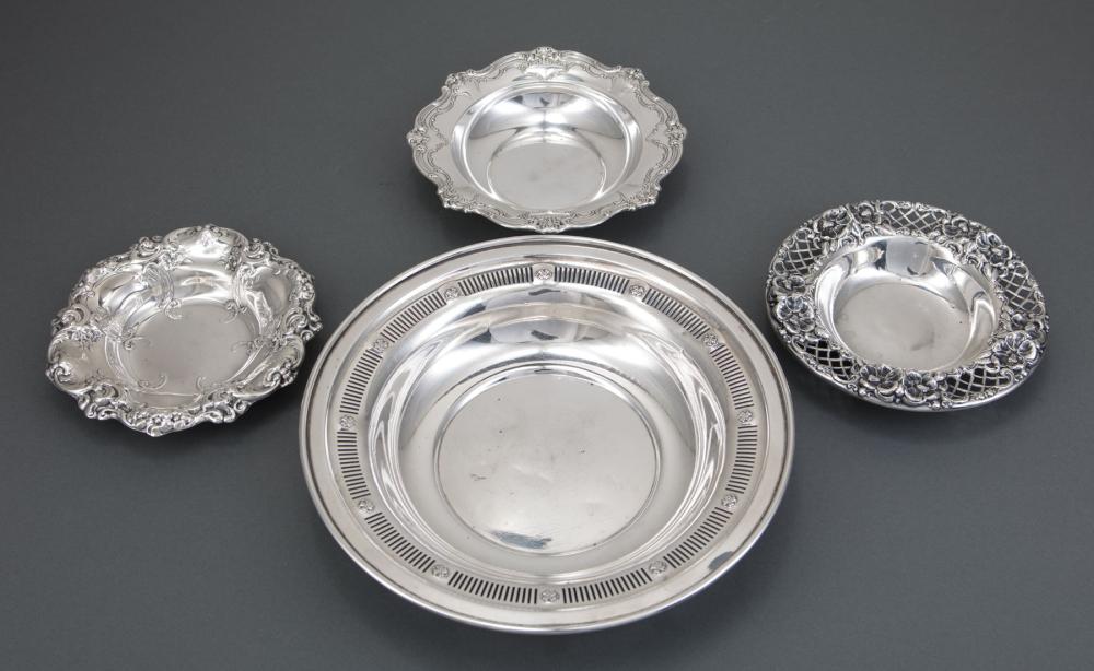 Appraisal: Group of Four American Sterling Silver Bowls incl Gorham Chantilly