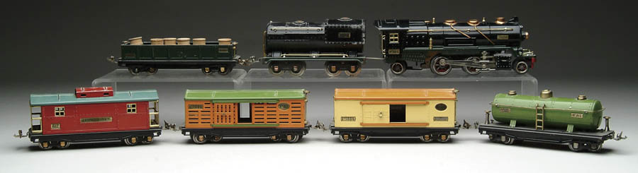 Appraisal: PIECE SET LIONEL O GAUGE FREIGHT TRAIN Lionel's top of