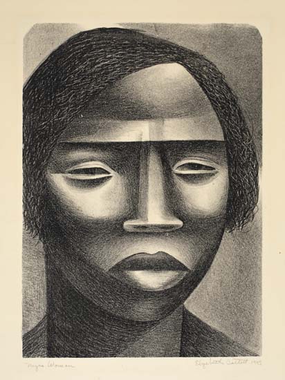 Appraisal: ELIZABETH CATLETT - Negro Woman Lithograph on cream wove paper