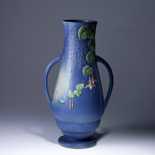 Appraisal: ROSEVILLE Blue Fuchsia floor vase - A few minor scratches