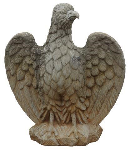 Appraisal: Cast stone garden statuary eagle textured feathers depicted with open