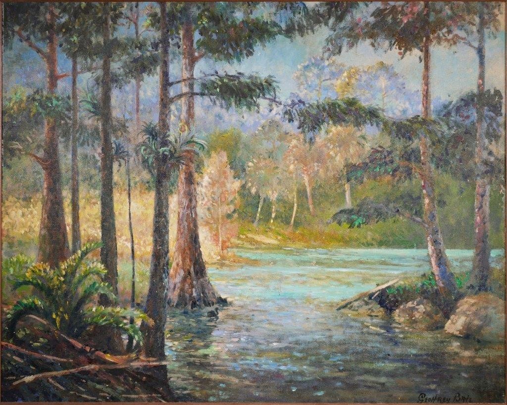 Appraisal: GEOFFREY BATE OIL ON CANVAS FLORIDA SWAMPOil on canvas scene