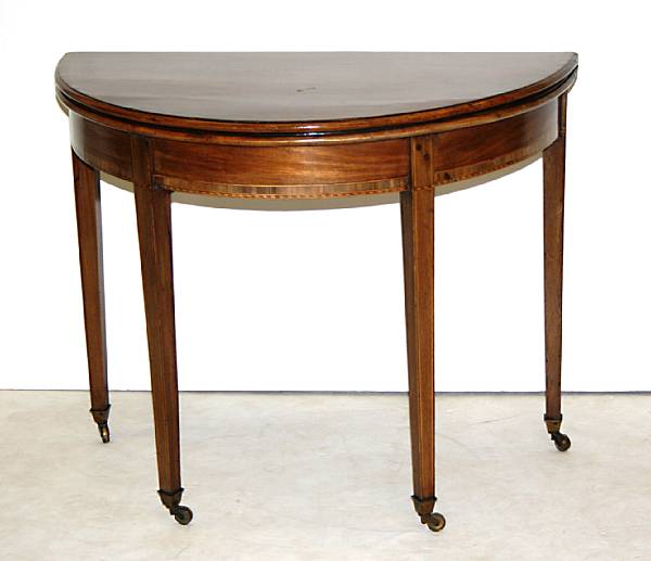 Appraisal: A George III inlaid mahogany games table third quarter th