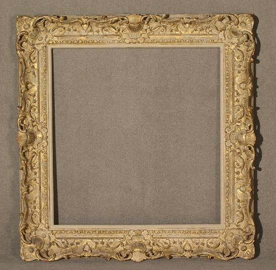 Appraisal: George III Style White-Washed Giltwood Frame th Century Sight size