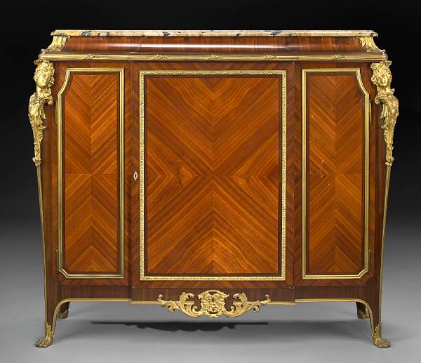 Appraisal: A Louis XV style gilt bronze mounted mahogany meuble d