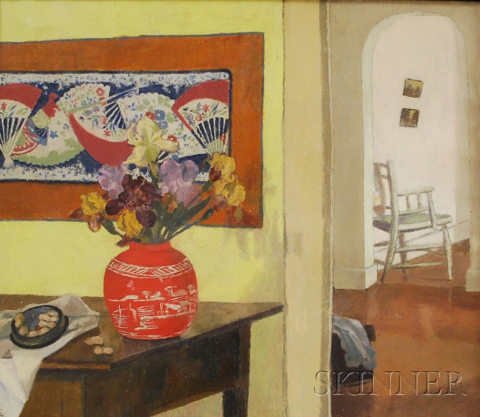 Appraisal: Edmund Quincy American - Interior View Signed l l Oil