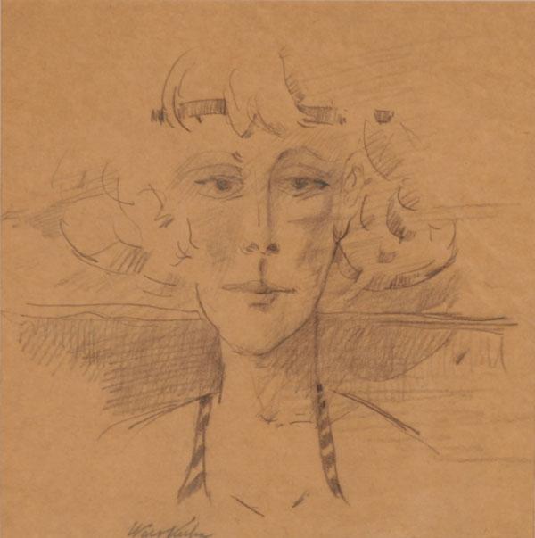 Appraisal: Walt Francis Kuhn American - Flapper Girl graphite on paper