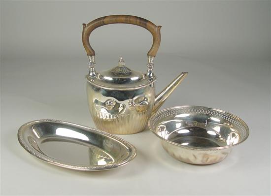 Appraisal: Three Pieces of Sterling Holloware Includes International Prelude bread tray