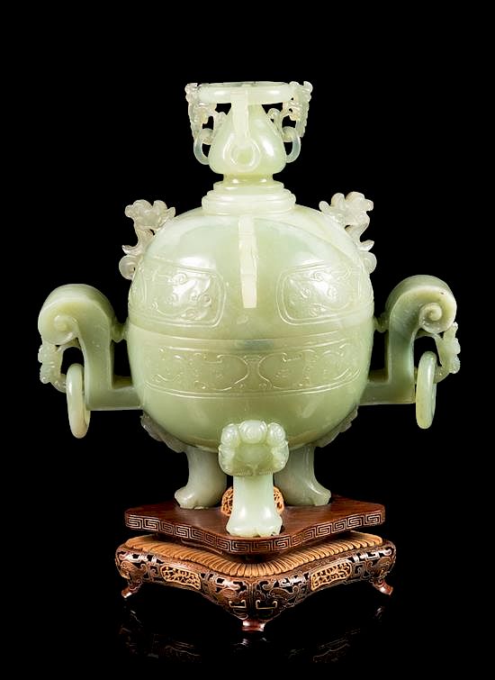 Appraisal: A Serpentine Incense Burner Height inches A Serpentine Incense Burner