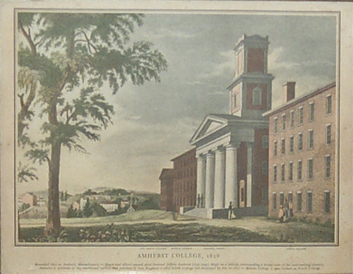 Appraisal: Amherst College th Century American Topographical School Reproduction on paper