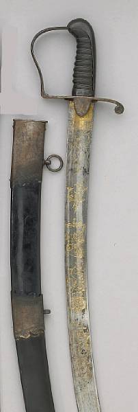 Appraisal: A British Pattern light cavalry officer's saber Broad curved inch