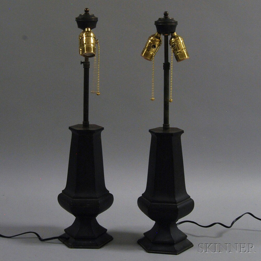 Appraisal: Pair of Gorham Cast Bronze Lamp Bases th century ht