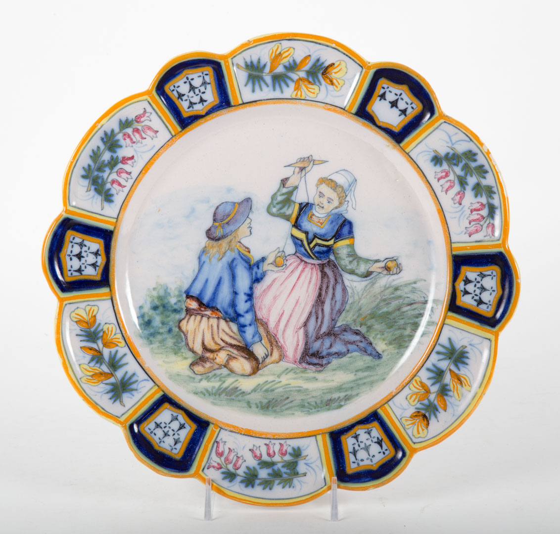 Appraisal: Henriot Quimper faience plate first quarter- th century central decoration