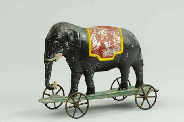 Appraisal: ELEPHANT PULL TOY Fallows early American tin toy hand painted