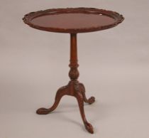 Appraisal: Pie Crust Table With Carved and Pierced Rim Pie crust