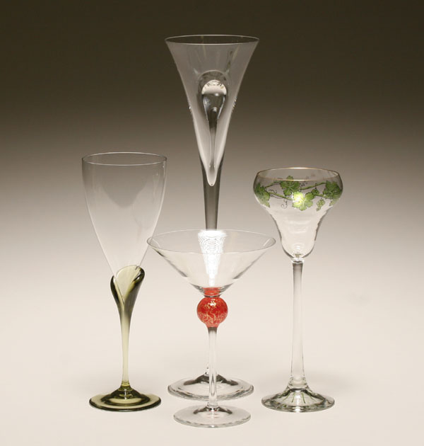 Appraisal: European martini and wine glasses Rosenthal Cenedese etc The lot