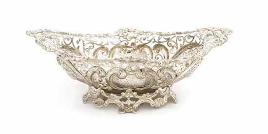 Appraisal: An American Sterling Silver Bowl Gorham of reticulated oval form