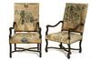 Appraisal: CHAIRS - Pair of French high back fauteuils in the