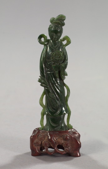 Appraisal: Chinese Carved Hardstone Nephrite Figure in the th-century Ch'ien Lung