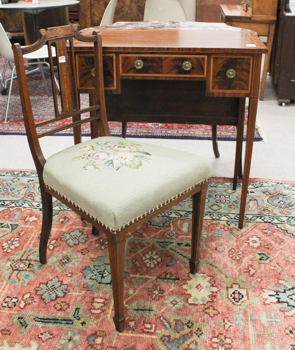 Appraisal: FEDERAL STYLE MAHOGANY WRITING TABLE AND CHAIR American early th