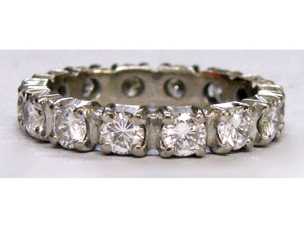 Appraisal: ct white gold full diamond eternity ct approx size N