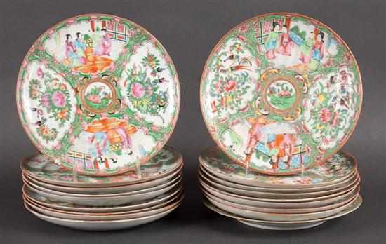 Appraisal: Set of Chinese Export Rose Medallion porcelain dinner plates fourth