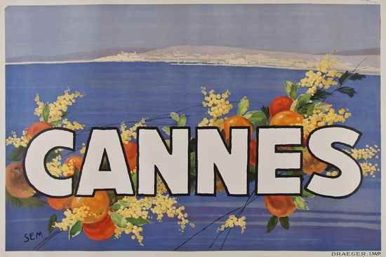 Appraisal: SEM Georges Goursat - CANNES lithograph in colours printed by