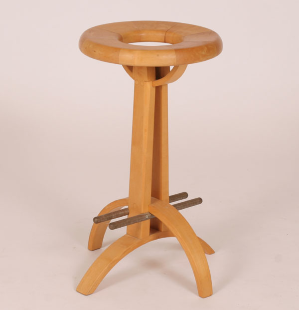 Appraisal: Modern contemporary design bentwood style draftsman's stool polyform shaped maple