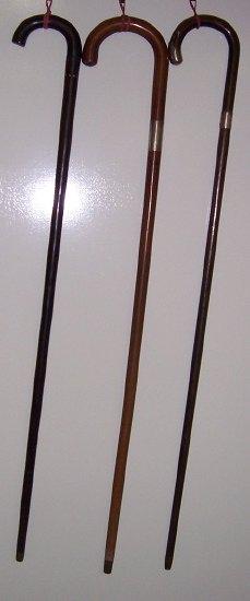 Appraisal: A walking stick monogrammed on a band and two others