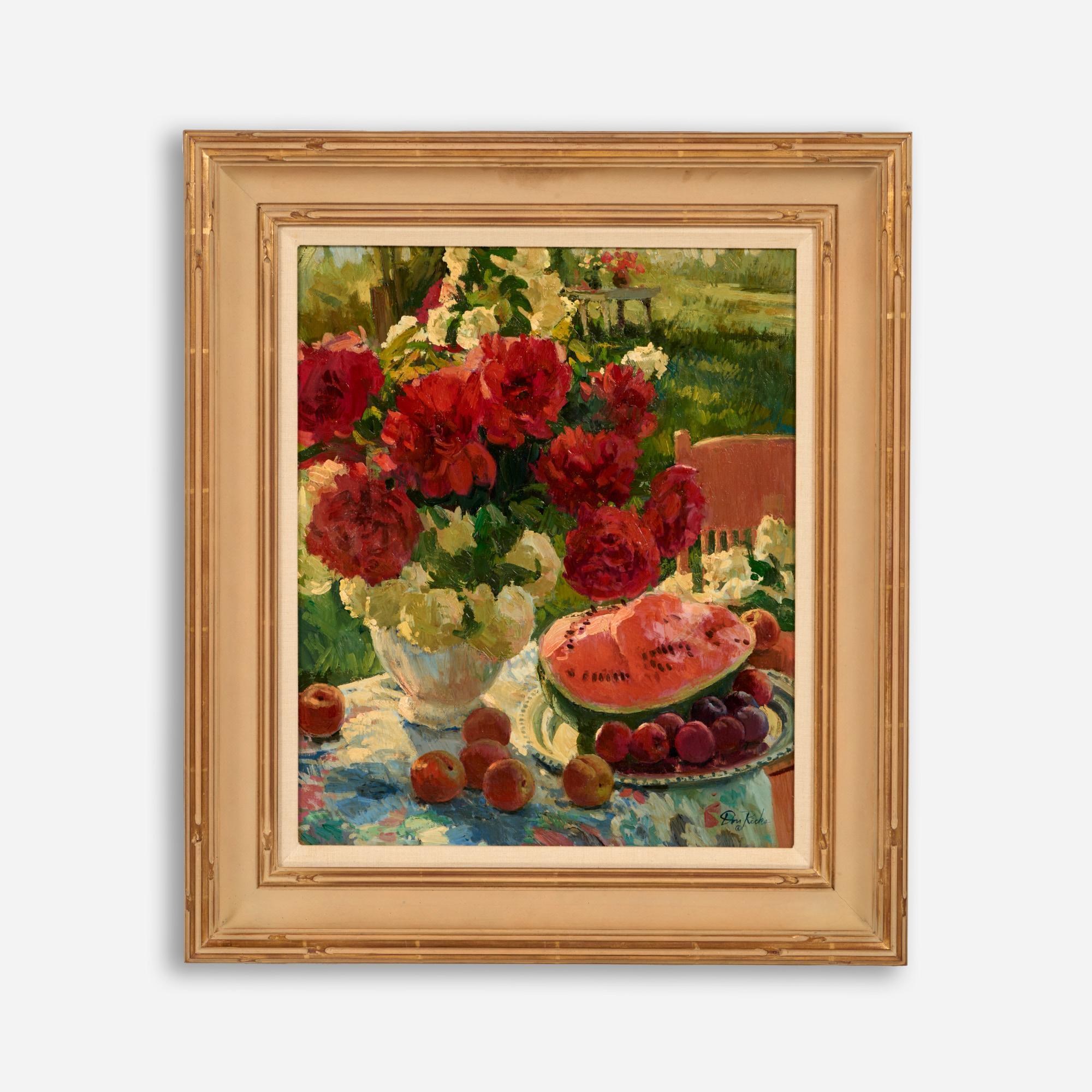 Appraisal: DON RICKS FLORAL FEAST OIL CA Don Ricks Idaho -