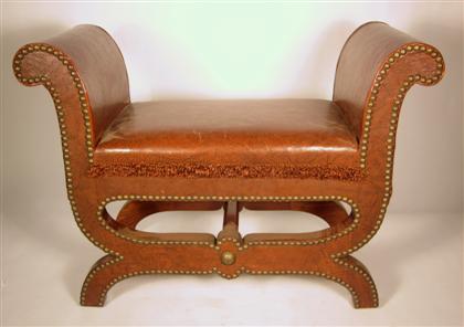 Appraisal: Swedish grace period lea Ther upholstered studded stoolotto schulz early