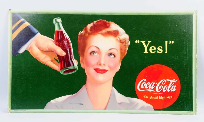 Appraisal: Coca-Cola Small Horizontal Poster Some mild surface rubs and light