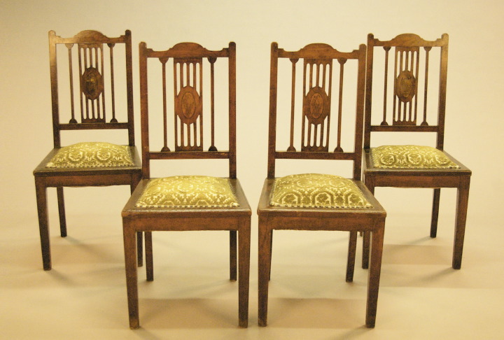 Appraisal: Suite of Four Victorian Mahogany Sidechairs late th century each