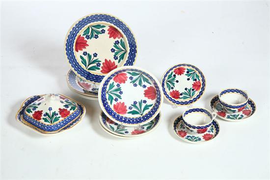 Appraisal: SET OF AULD HEATHER WARE SCOTLAND STICK SPATTER Links Pottery