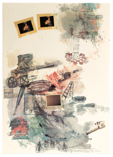 Appraisal: ROBERT RAUSCHENBERG Untitled Offset color lithograph on cream wove paper