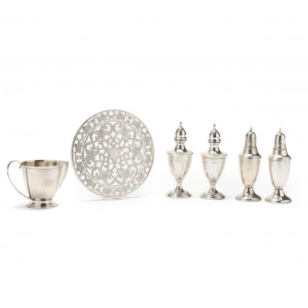 Appraisal: A Grouping of Six Sterling Silver Table Accoutrements Including a